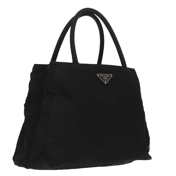 PRADA Handbags - PRADA Hand Bag Nylon Black Silver Auth 97691